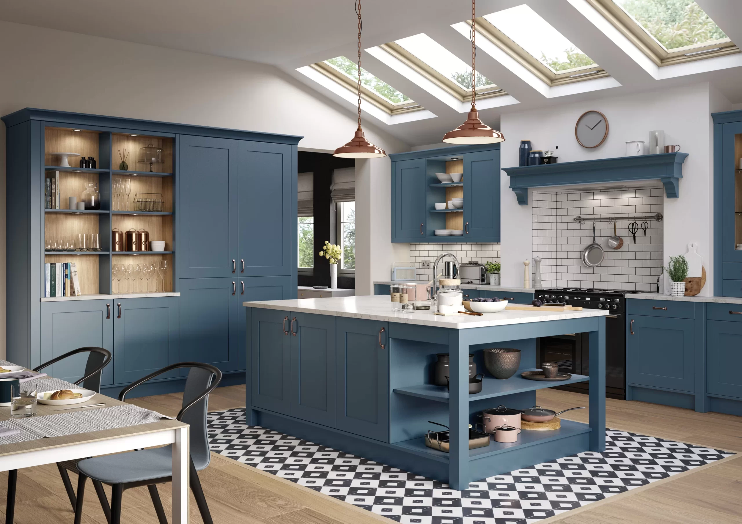 Most Popular Teal Shaker Style Kitchen